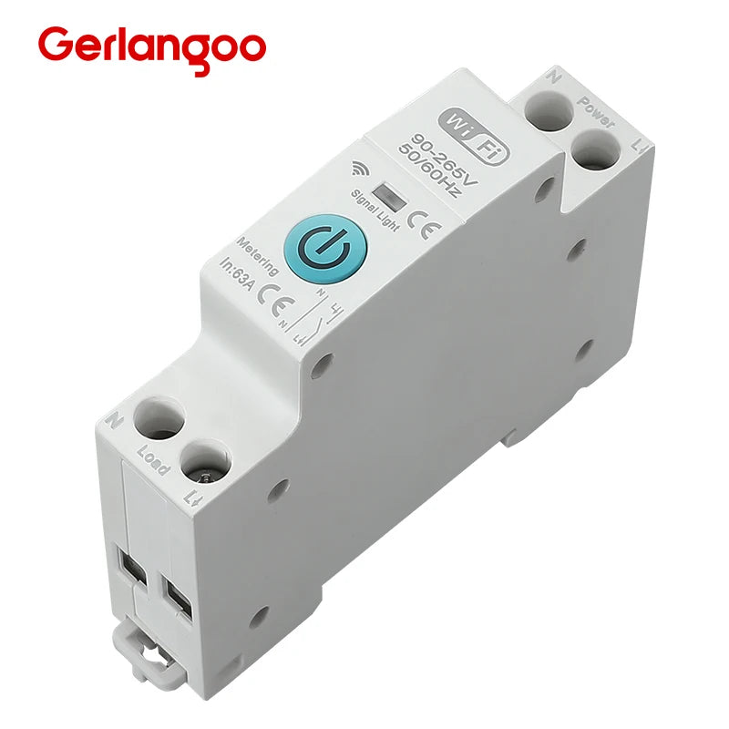 Disyuntor Inteligente Tuya WiFi 63A con Temporizador, Medidor de Consumo (kWh) y Control por Voz"