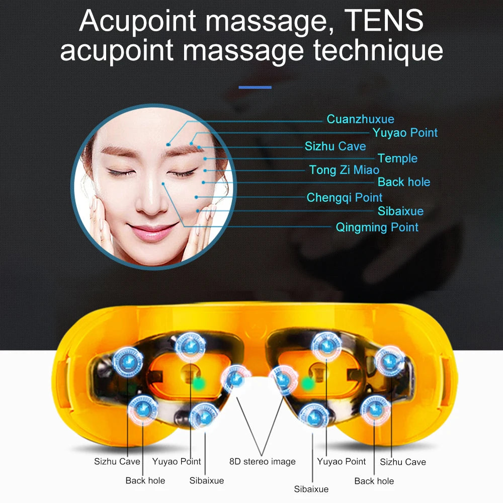 Masajeador de Ojos 8D para Alivio y Cuidado Visual – Ideal para Miopía, Astigmatismo y Fatiga Ocular