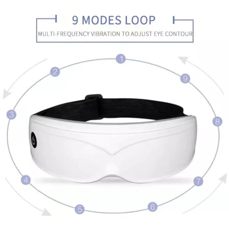 Masajeador Ocular Inteligente con Terapia Magnética y 9 Modos de Vibración para Aliviar la Fatiga Visual