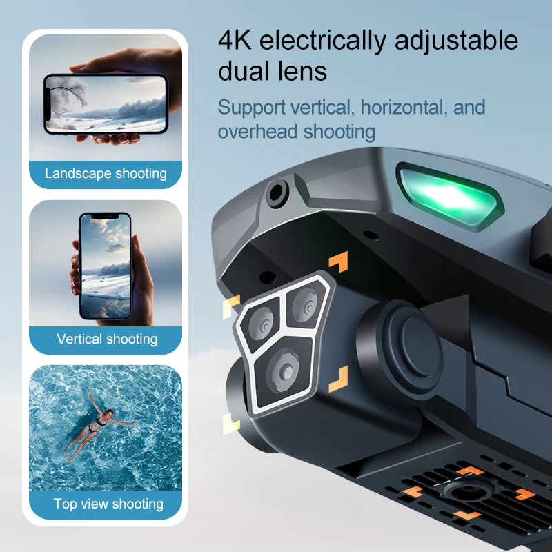 M5S Drone Plegable: Tecnología Avanzada con Motor sin Escobillas, Transmisión WiFi 5G y Cámara 4K para Capturas Aéreas de Alta Calidad