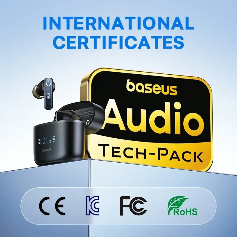 Auriculares Inalámbricos Baseus Bowie 30, Bluetooth 5.3, 6 Micrófonos con IA y Resistencia al Agua IPX4