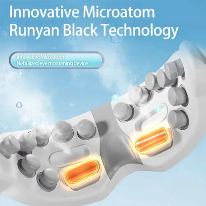 Masajeador de Ojos con Vapor Caliente y Terapia de Acupresión, Conexión Bluetooth para Relajación Profunda