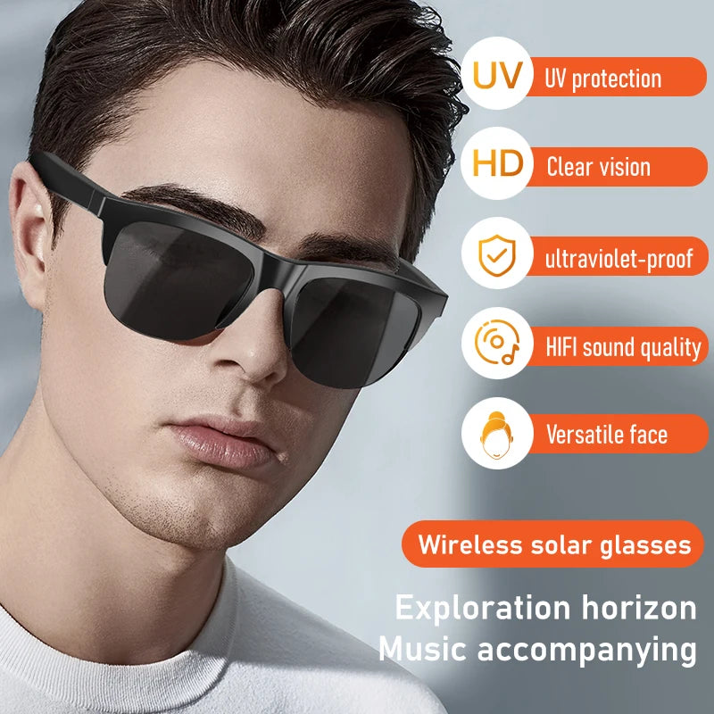 Gafas Inteligentes Bluetooth con Conducción Ósea y Control Táctil