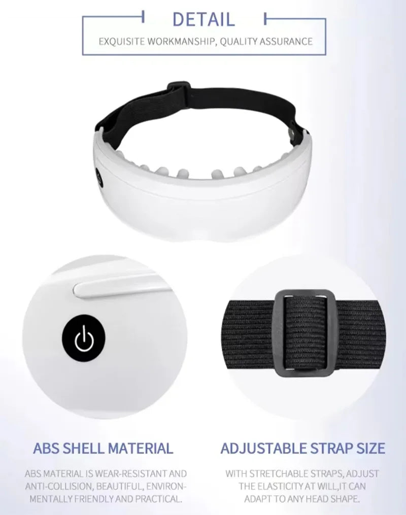 Masajeador Ocular Inteligente con Terapia Magnética y 9 Modos de Vibración para Aliviar la Fatiga Visual