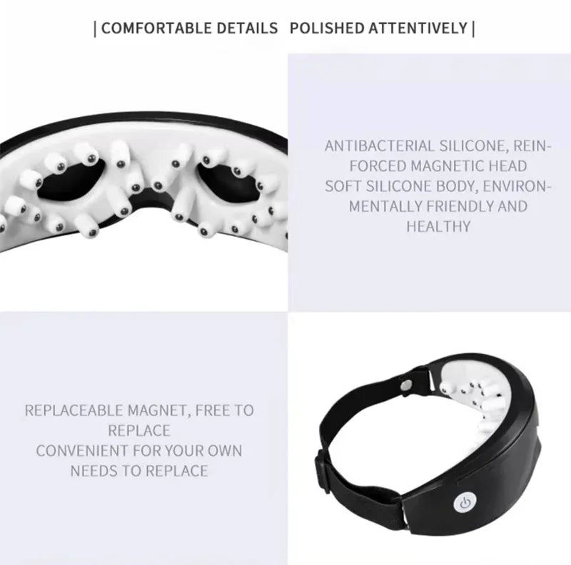 Masajeador Ocular Inteligente con Terapia Magnética y 9 Modos de Vibración para Aliviar la Fatiga Visual