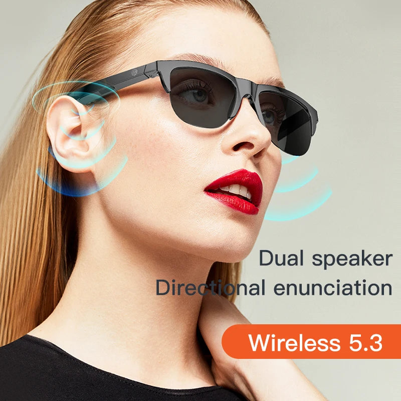 Gafas Inteligentes Bluetooth con Conducción Ósea y Control Táctil
