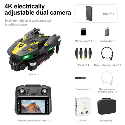 M5S Drone Plegable: Tecnología Avanzada con Motor sin Escobillas, Transmisión WiFi 5G y Cámara 4K para Capturas Aéreas de Alta Calidad