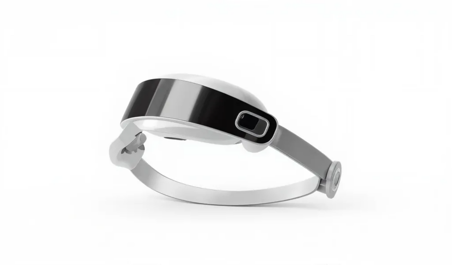 Masajeador de Ojos con Vapor Caliente y Terapia de Acupresión, Conexión Bluetooth para Relajación Profunda